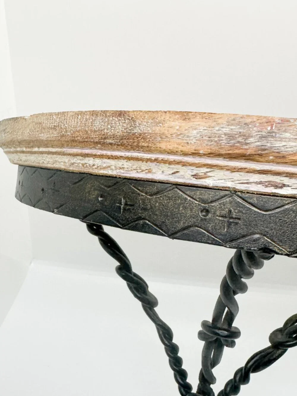 Wood Metal Wall Shelf Gothic Witchy Whimsigoth Medieval Twisted Rope Half Moon